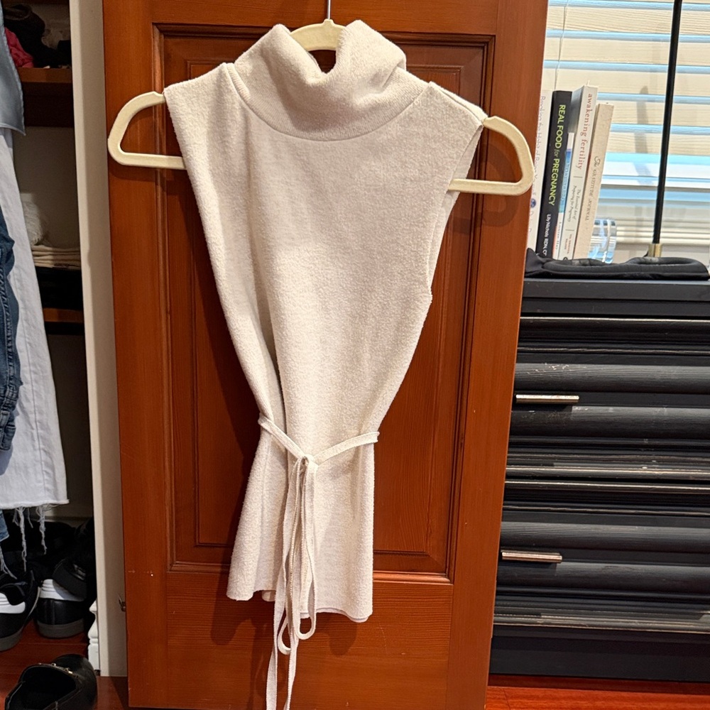 Zara Cream Cowl Neck Sleeveless Sweater
